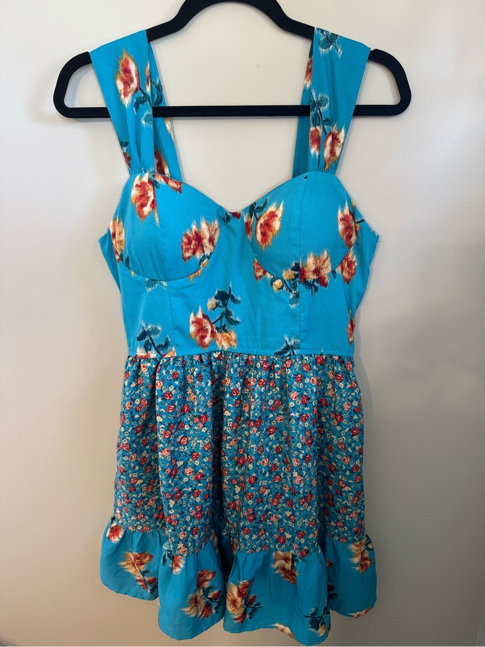 BAND OF THE FREE Women's Floral Bustier Dress BOHO Festival Cottagecore LARGE